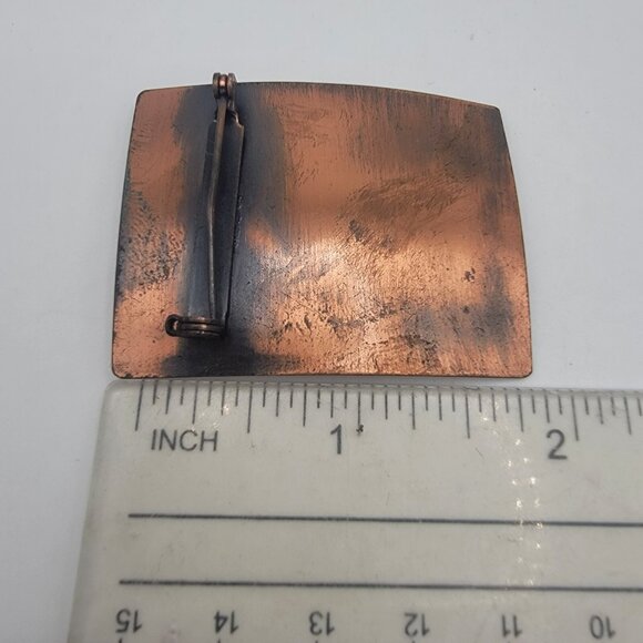 Vintage Copper Maple Leaf Pin Brooch 3D Raised Leaf on‎ Square Back - Picture 5 of 5